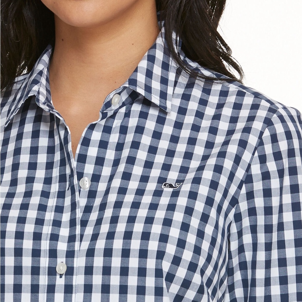 Gingham button down vineyard vines women’s shirt
